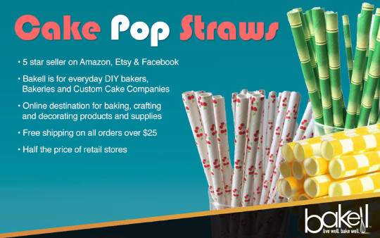 Red and White Chevron Print Cake Pop Straws | Bakell®