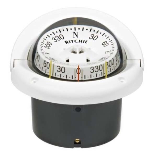 Ritchie Helmsman White Flush Mount Compass | 743W