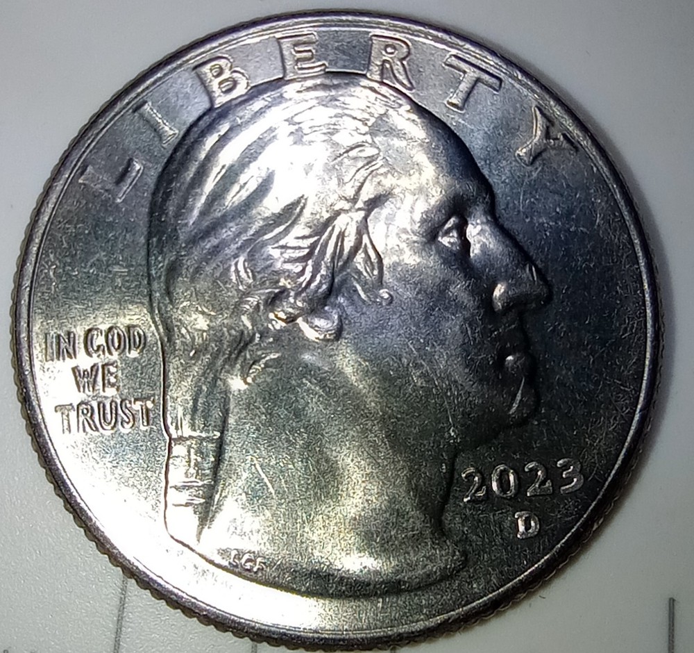 2023 d quarter edith kanakaole quarter error, die chip on reverse.