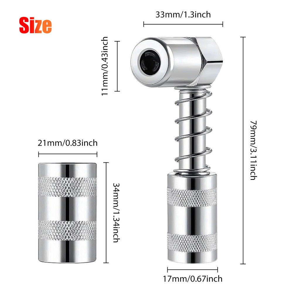 1PC Grease Nozzle Adapter Grease Gun- Accessory 90 Degree Grease Coupler Adapter