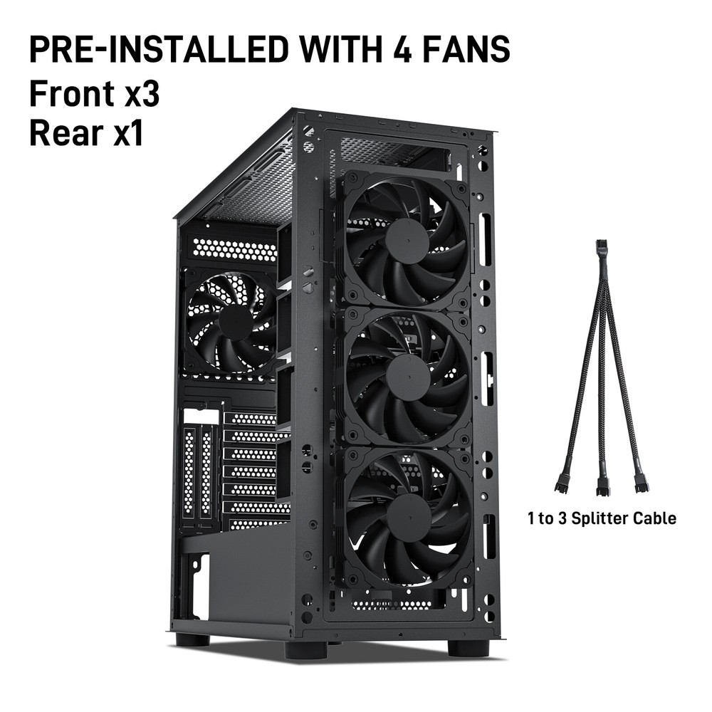 DARKROCK Classico Storage Master Case ATX Computer Case Mid Tower w/ 4x120mm Fan