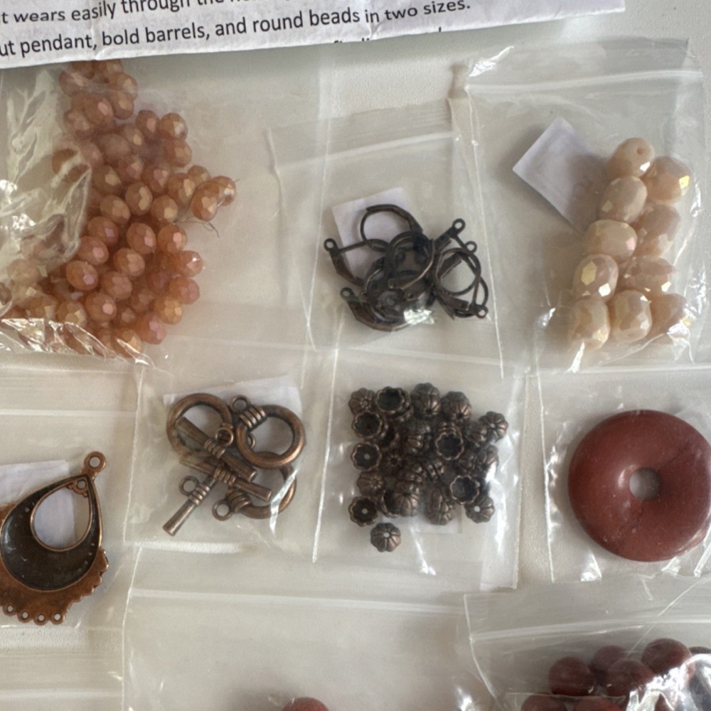 Bargain Bead Box “Earthen Elegance” Jewelry Making Kit Beads Chains Findings