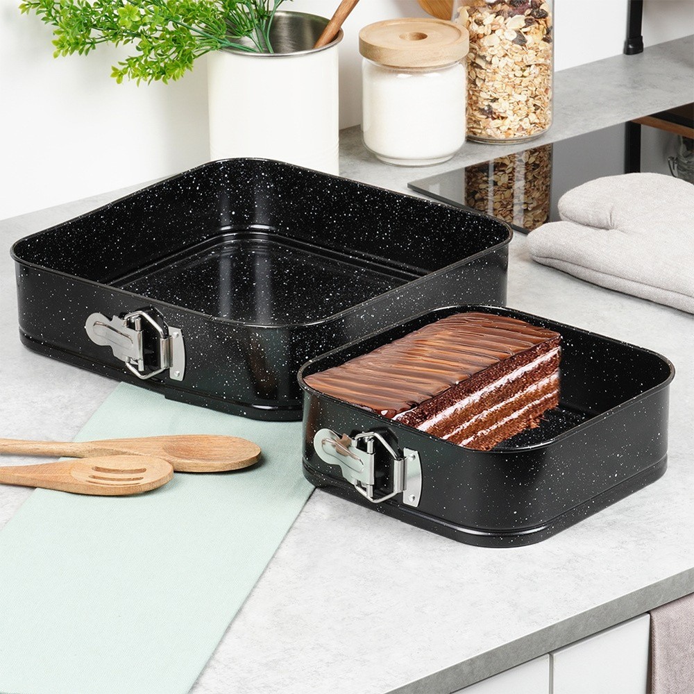 Springform pan granite 20 / 28 cm 2 pcs. Cake tin, flat base, baking tin,...