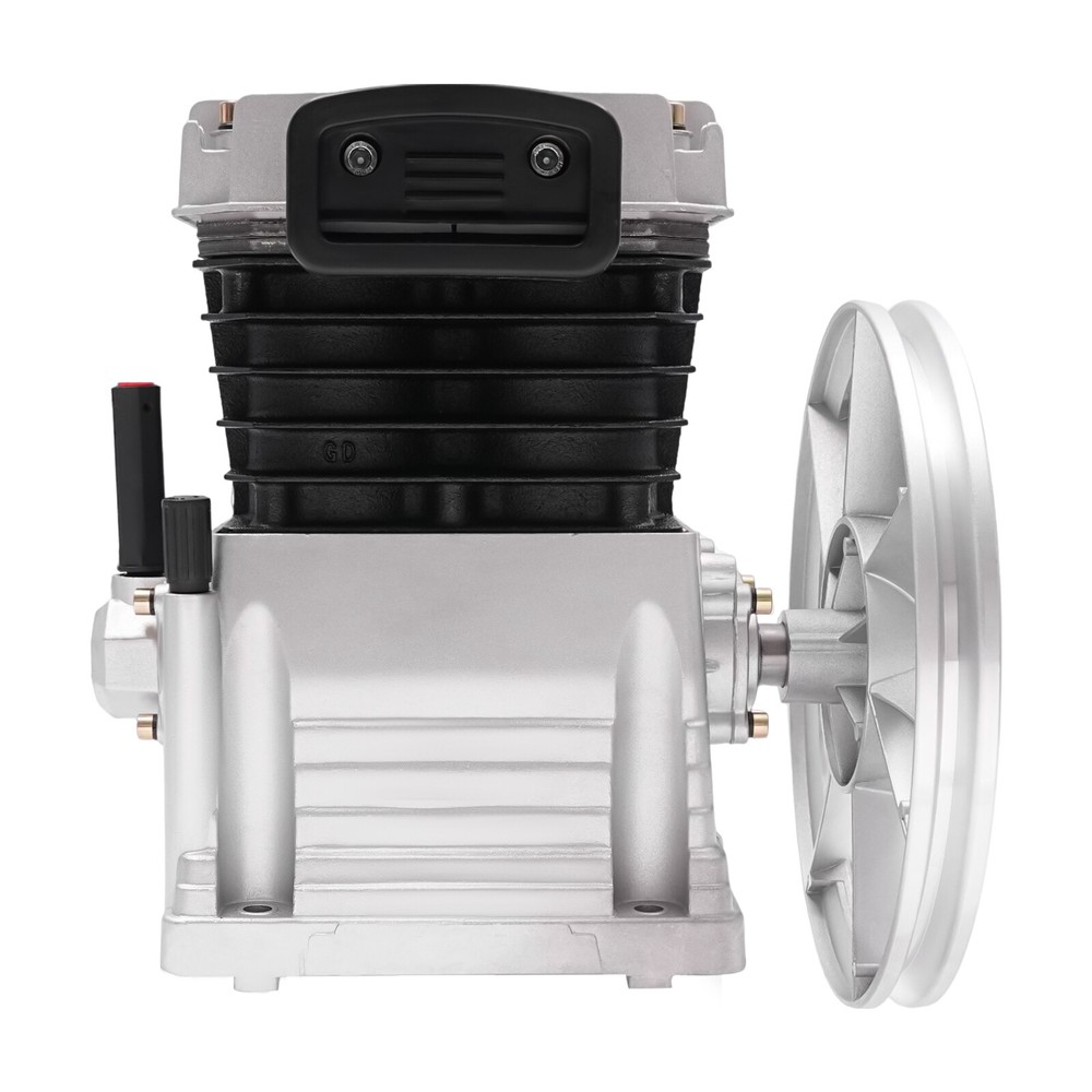 Air Compressor Pump Head 3HP Air Compressor Pump Head Silver 2 Cylinders Piston