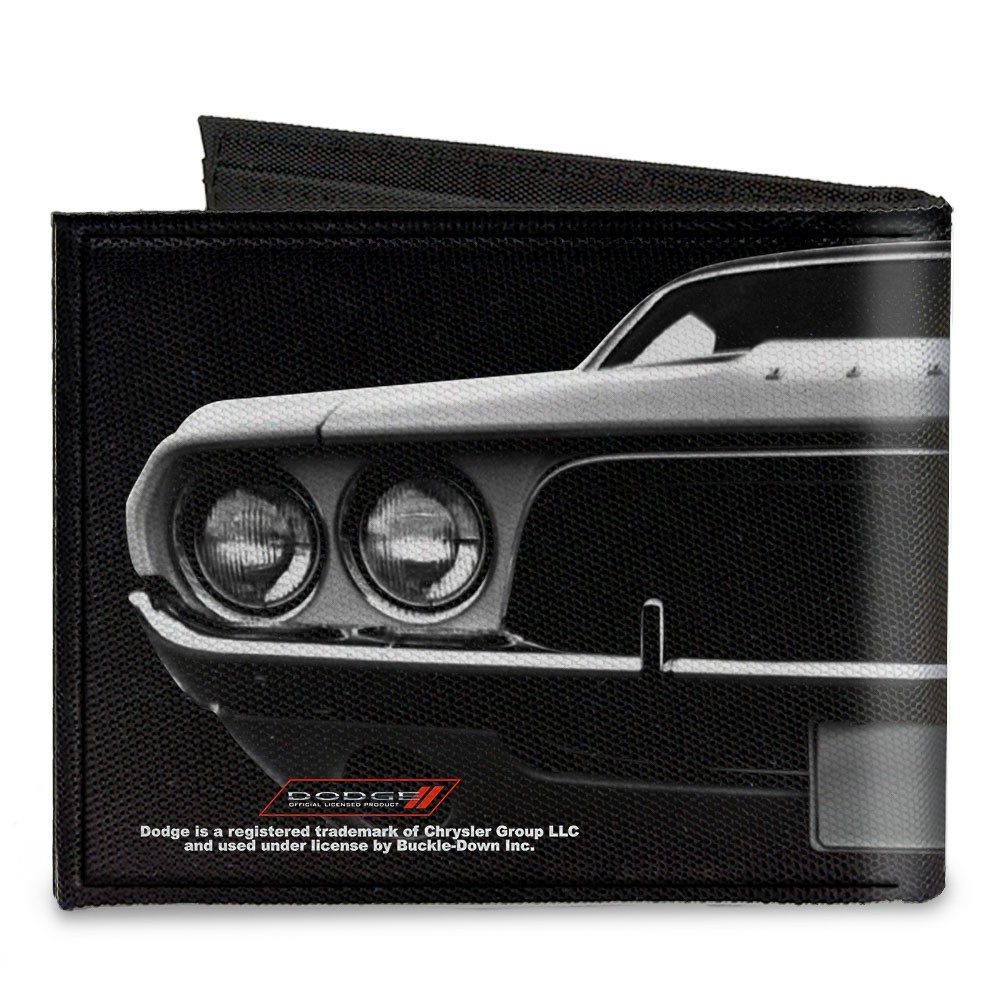 Canvas Bi-Fold Wallet 1976 Challenger Black & White