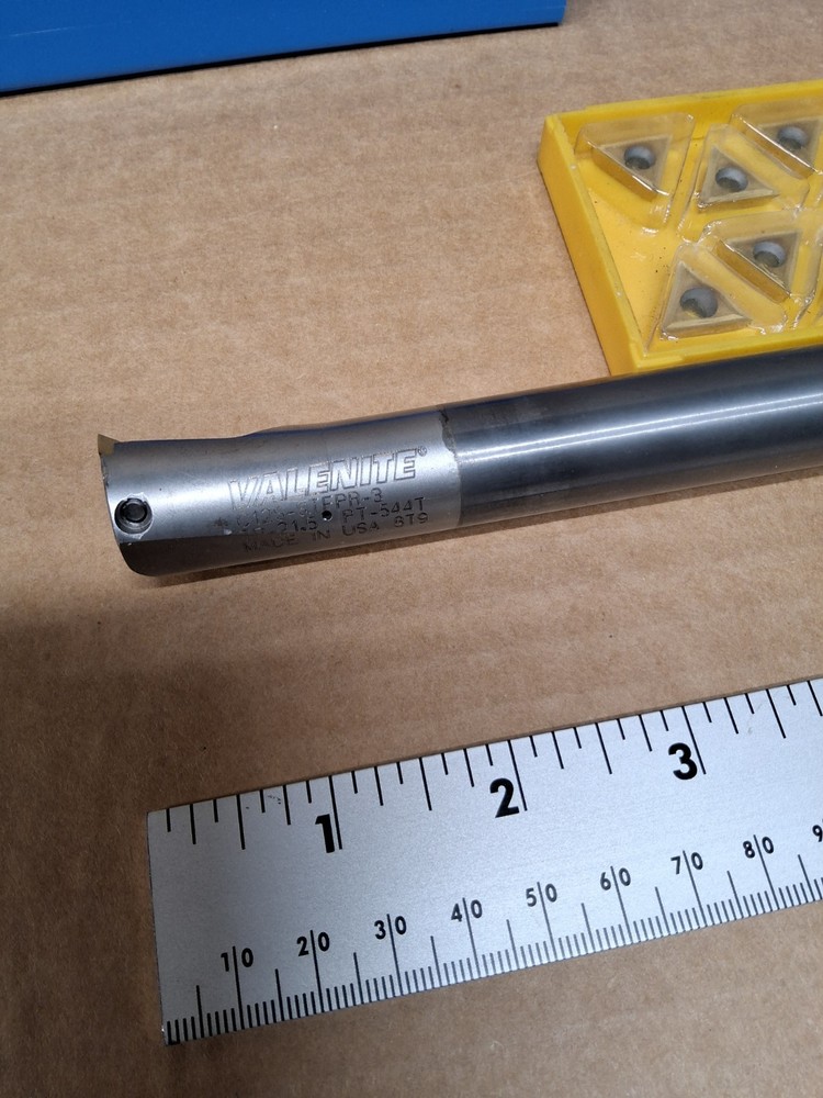 Valenite Solid Carbide Boring Bar 3/4" By 10" , With Inserts