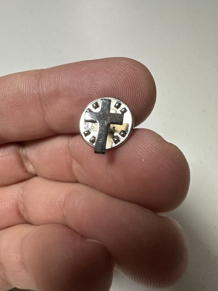 Silver Tone Mini Cross Pin Religious #C