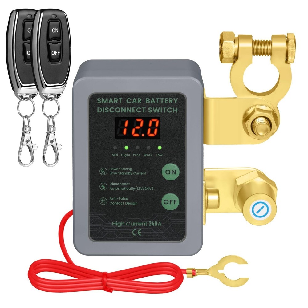 Kill Switch for Car - 12V Remote Battery Disconnect Switch Smart Voltage Car ...