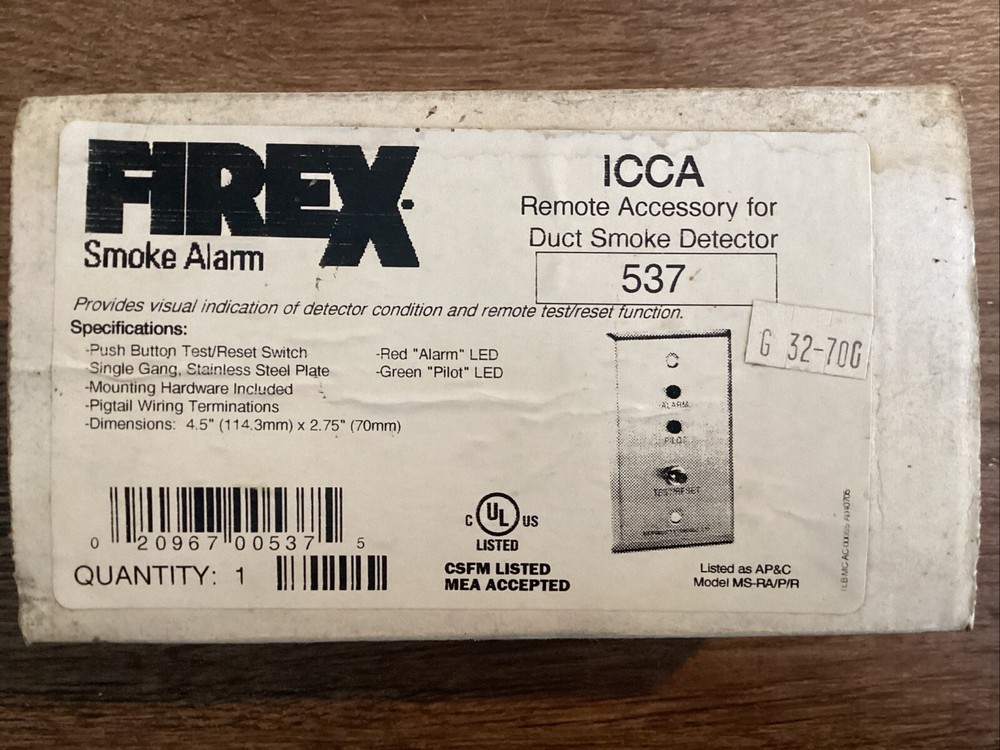 FireX 537 Remote Accessory for Duct Smoke Detector