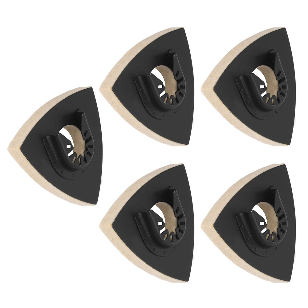 5PCS Wool Polishing Pad With Base Triangular Felt Buffing Pad For Oscillating