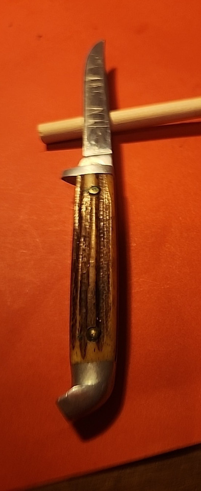 Vintage Queen fixed 3in Blade Bone handle/sheath