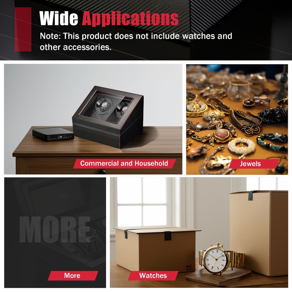 Automatic Rotation Watch Winder Box 4+6 Self Winding Display Box Storage Case
