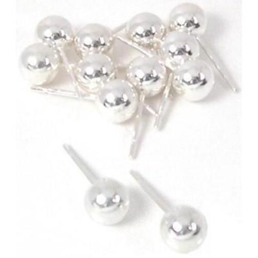 12 Sterling Silver Ball Stud Earrings 6mm