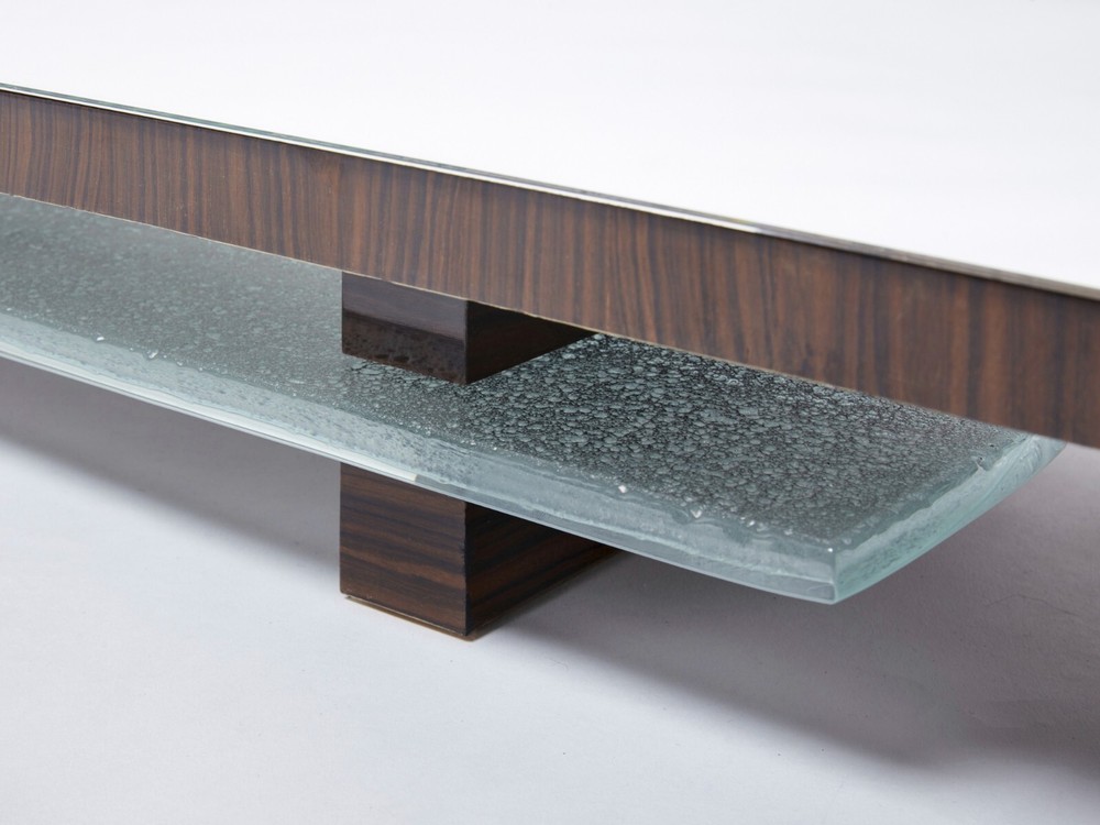 Adnet style mirrored macassar sycamore sideboard Alberto Pinto 1990