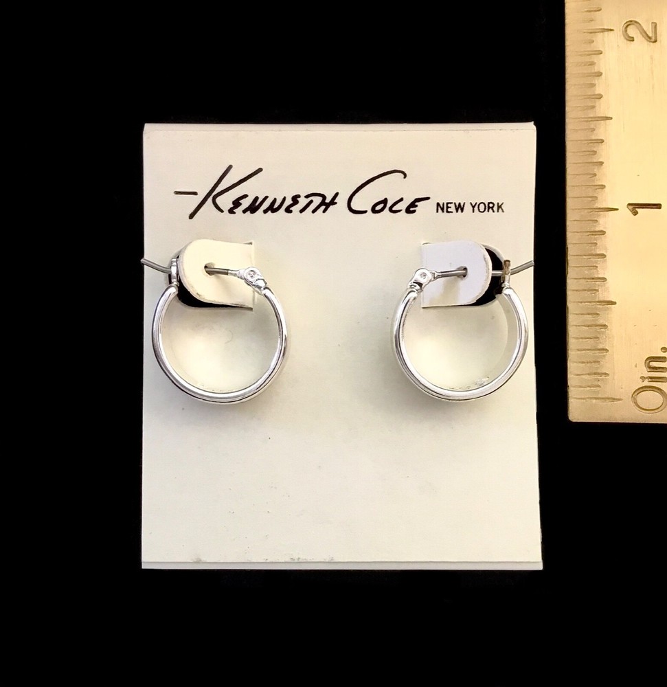 Kenneth Cole Silver Tone Small Hoop Earrings