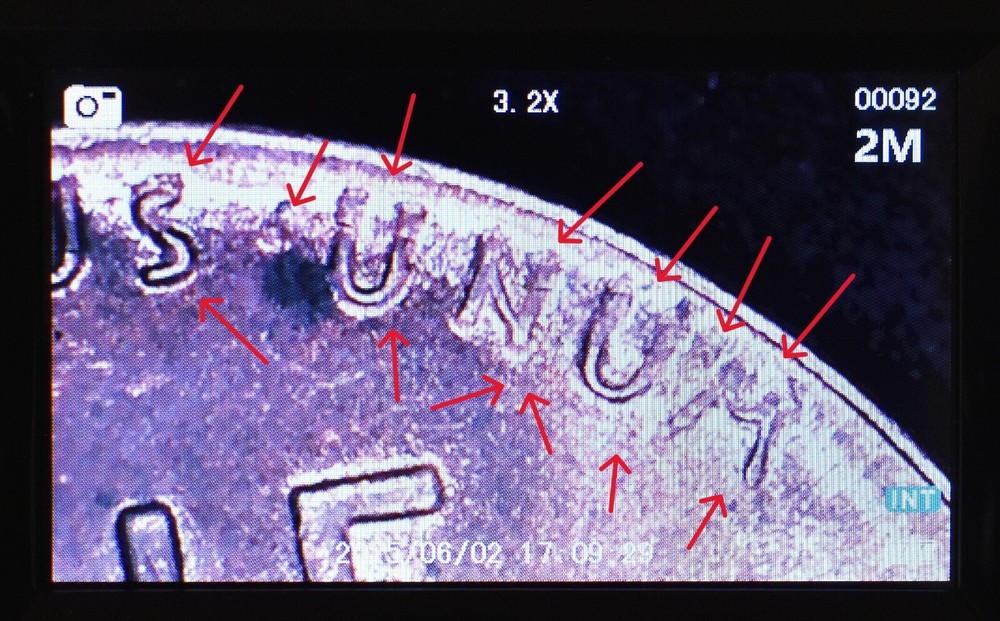 1949 D Penny Error Red Mint State Multi Error Double Die, Cracks Collar Filled D
