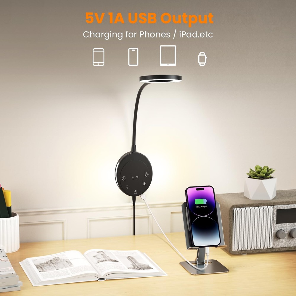 Wall Mounted Reading Light,Bedside Headboard Lights with 5 Color Temperature ...