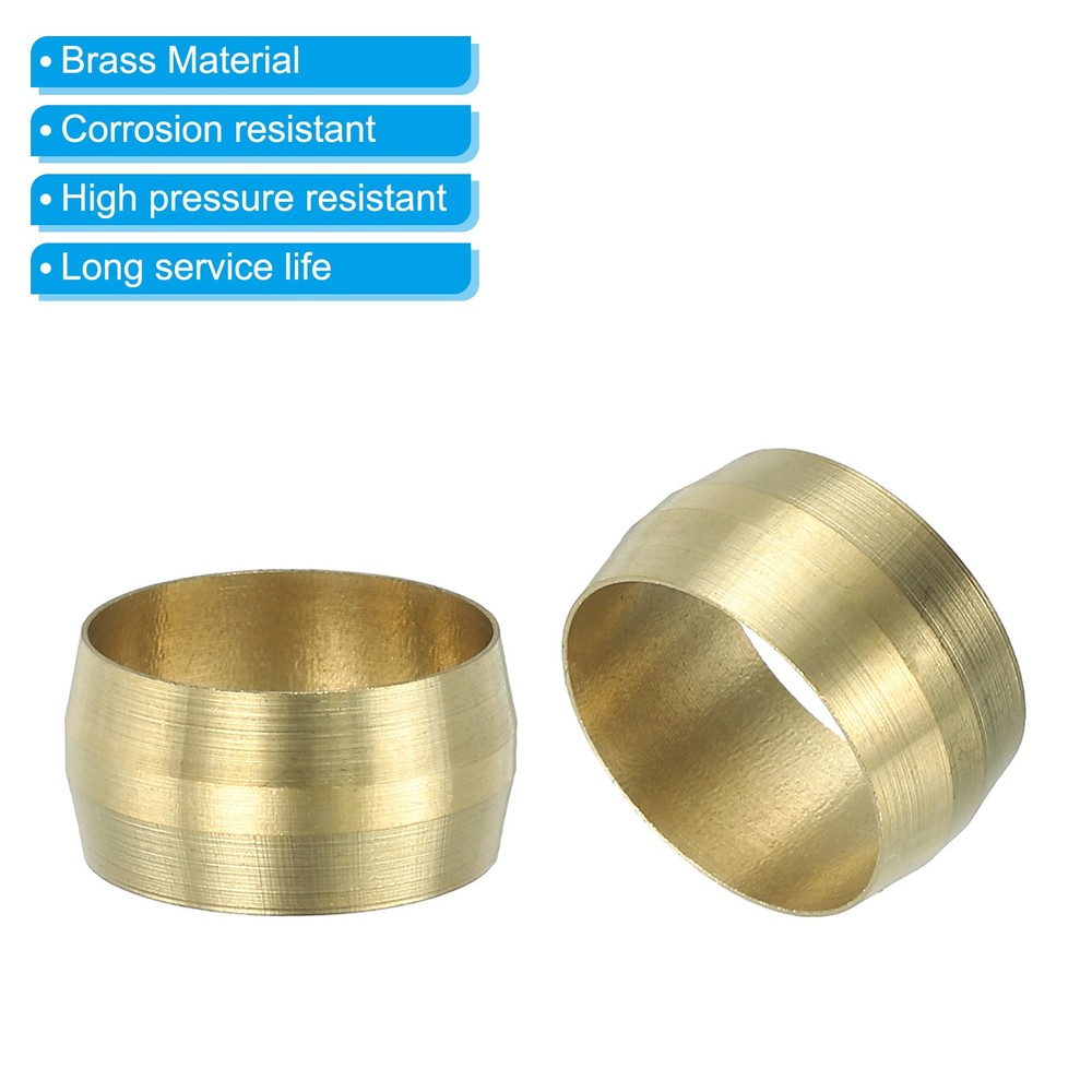 14mm ID Brass Compression Sleeve Ferrules, 10 Pcs Brass Compression Fittings