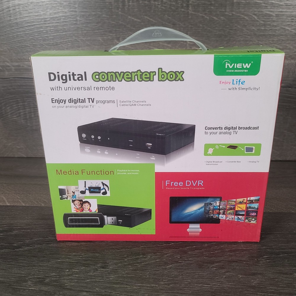 iView Digital Converter Box 3500STBII Missing Universal Remote Not Tested