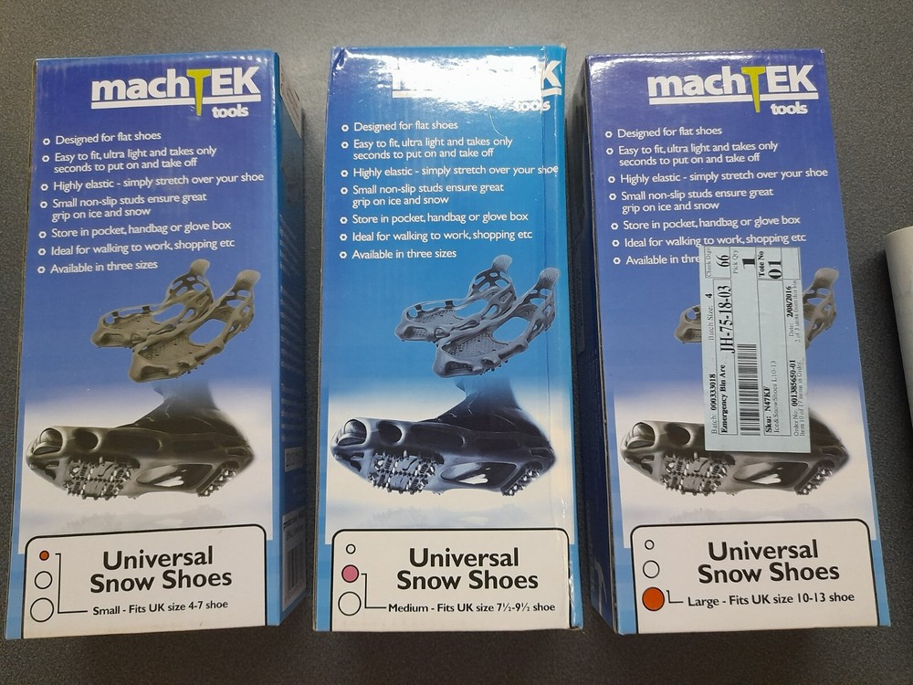 MACHTEK UNIVERSAL SNOW SHOES BUNDLE .... 4 PAIRS VARIOUS SIZES