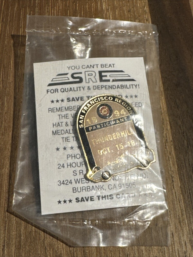 1994 SCCA Auto Racing Pin, Thunderhill Raceway California