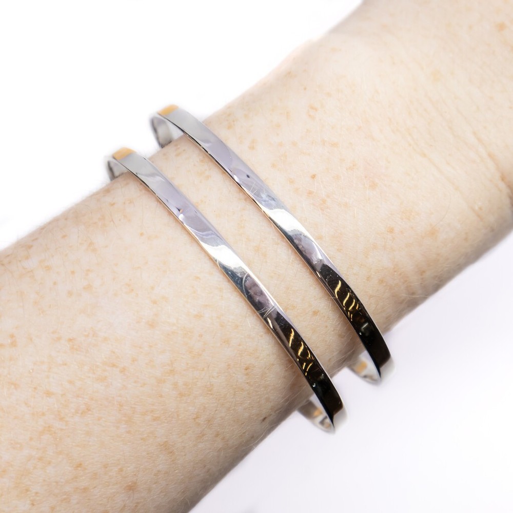 Solid Sterling Silver Cuff Bangle 66mm #61603