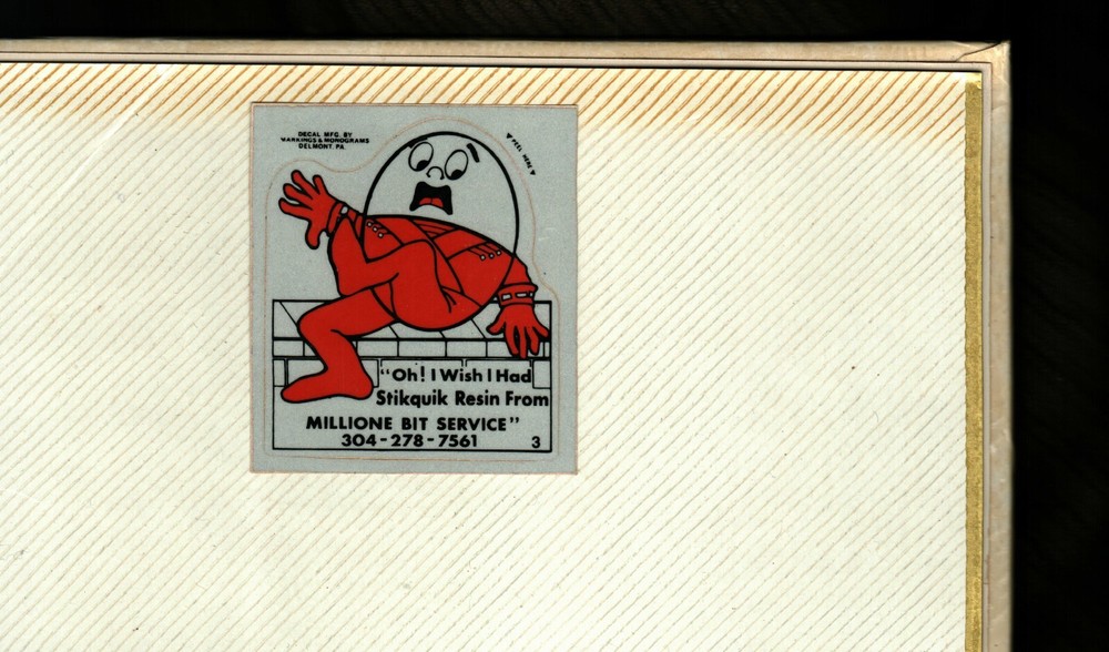 NICE OLD MILLIONE BIT SERVICE COAL MINING STICKER # 1146