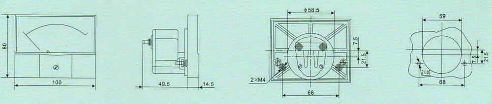 1pc DC 150mA Analog Ammeter Panel Current Meter 44C2 80*100MM DC direct Connect
