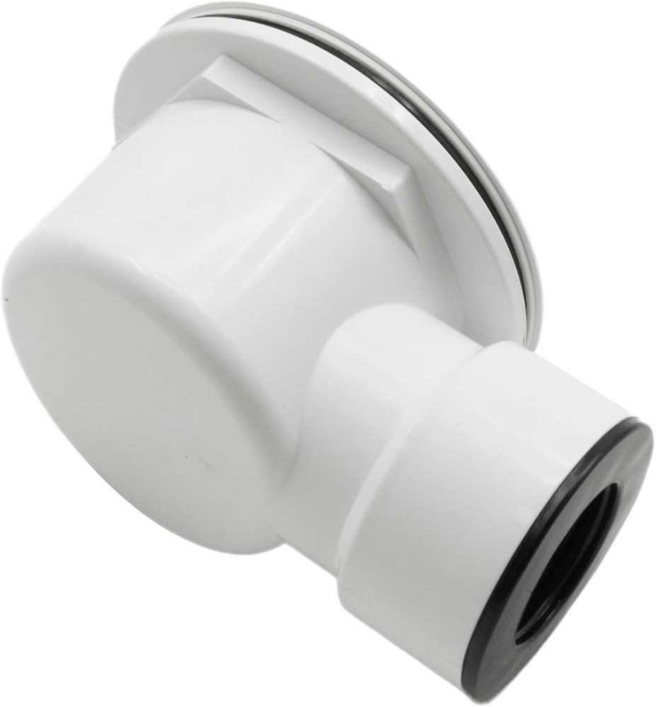 Low Profile Shower Drain, 1.5" Side Outlet Drain Assembly with White