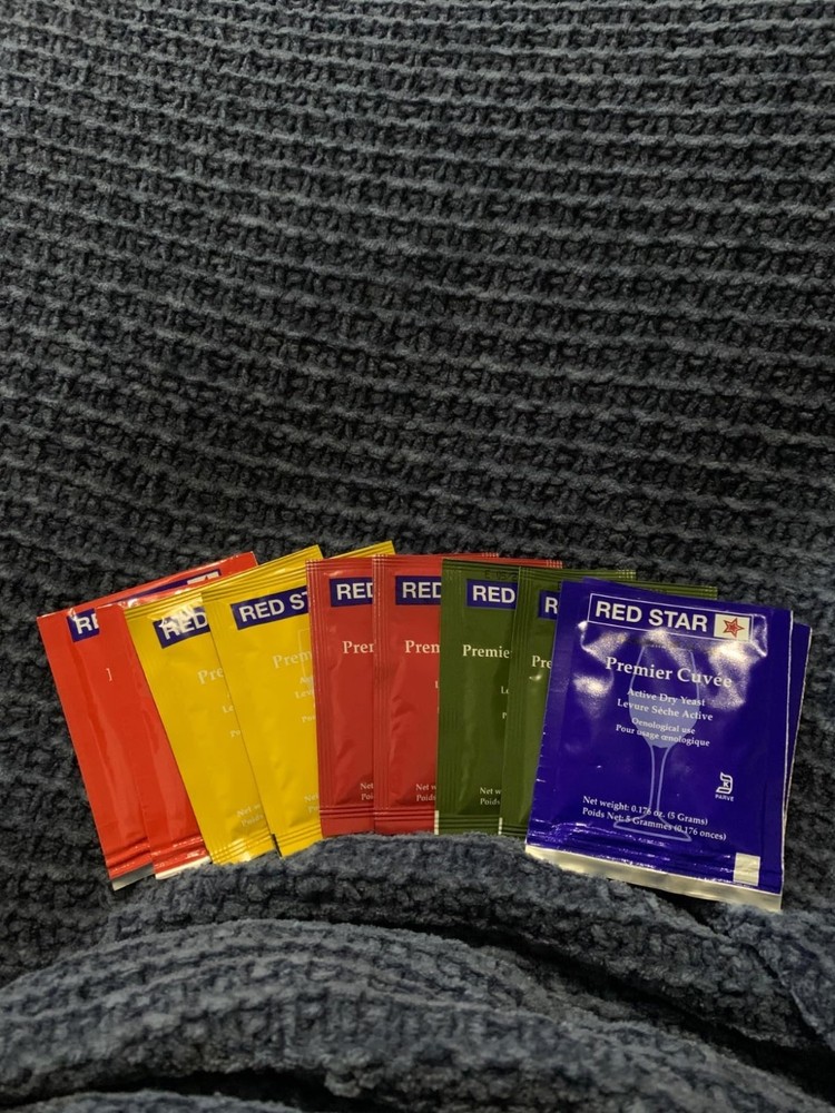 Red Star Sampler Wine Yeast (10 Pack) - Great for Making Wine Cider Mead Kombuch