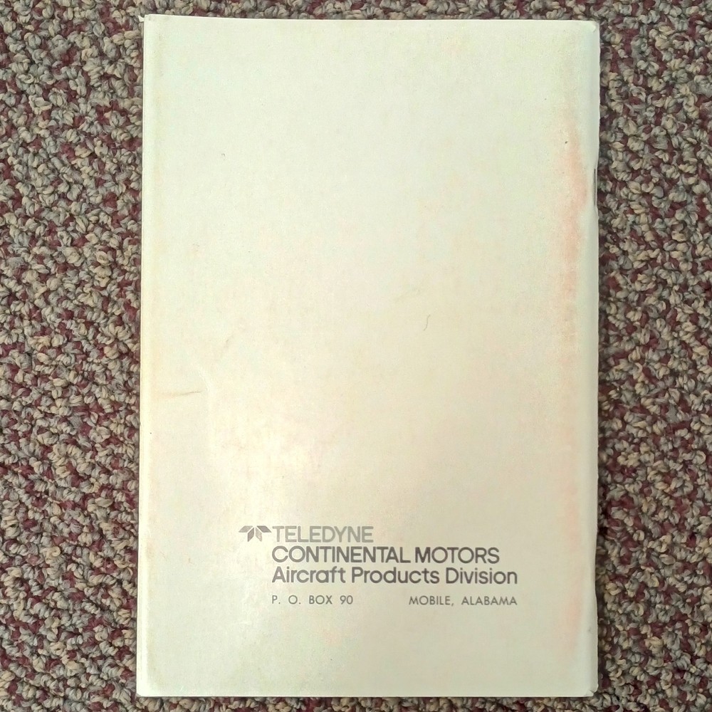 Continental O-200 Aircraft Engine Operators Manual