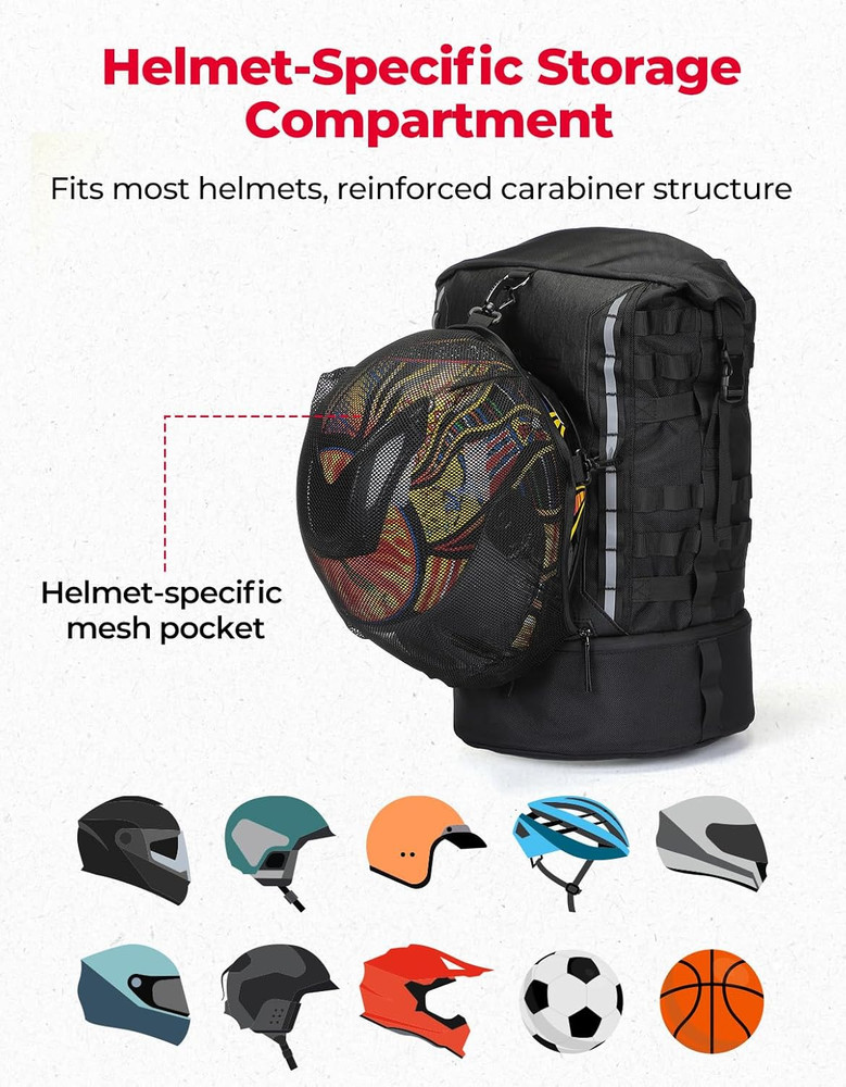 Motorcycle Sissy Bar Backrest Bag Upgraded Version, 37L Expandable Capacity PU L