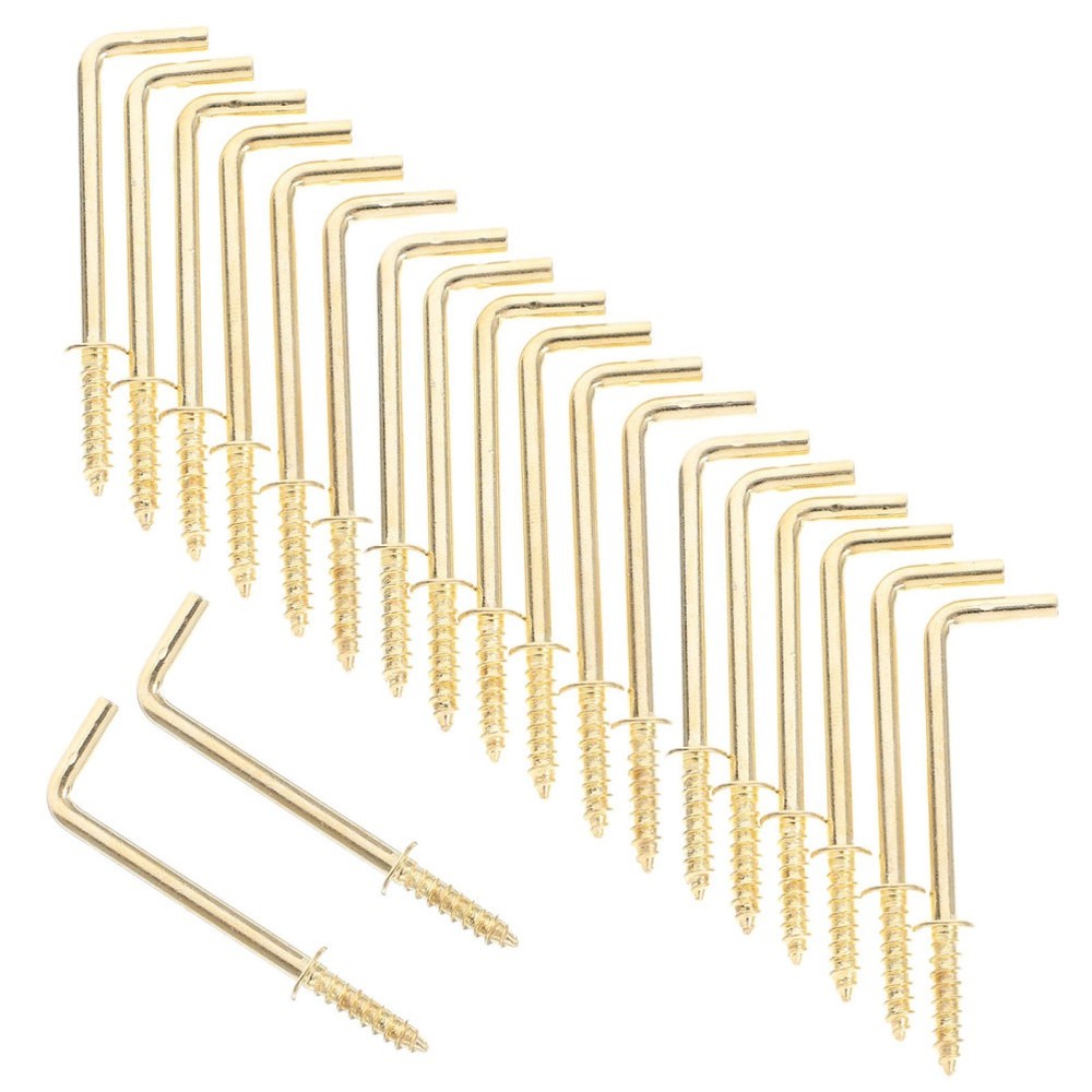 30 Pcs Right Angle Hook Screw Hooks Heavy Duty Shape for Hanging