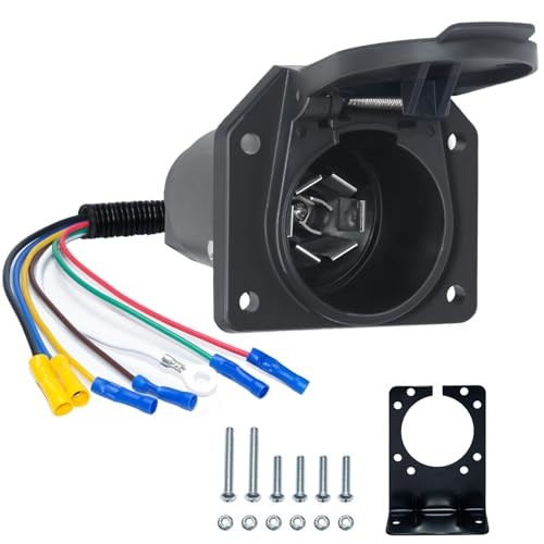 7 Pin RV Trailer Light Connector Socket 7 Wire Electrical Trailer 7 PIN