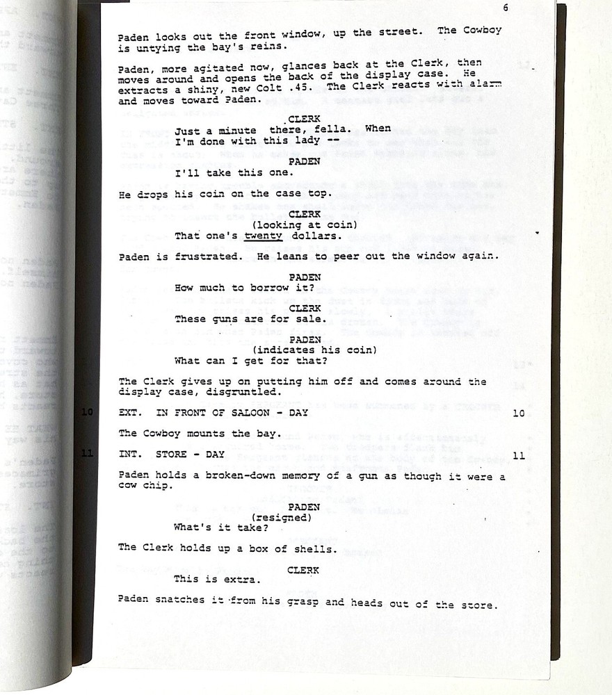Silverado screenplay by Lawrence Kasdan & Mark Kasdan. Final draft October 1984