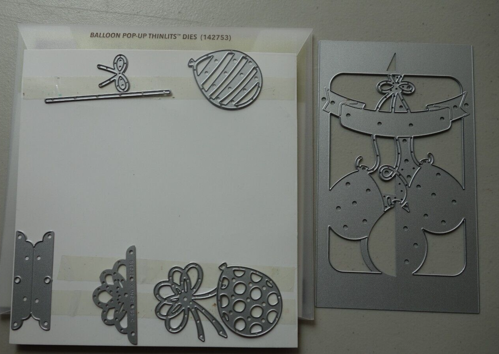 Stampin Up Balloon Pop Up Thinlits Framelits Dies Bow Birthday Card Making 14275