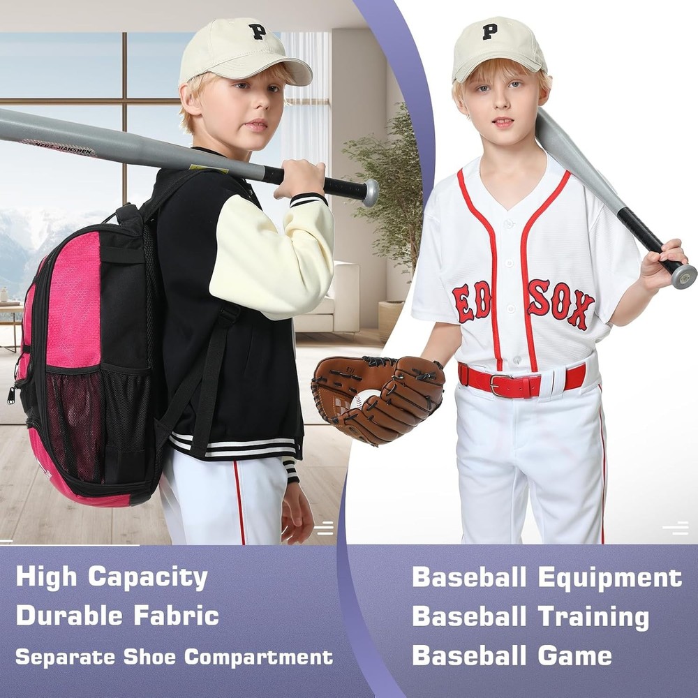 Baseball Bag-Baseball Backpack Holder for Baseball, Large Main Compartment,So...