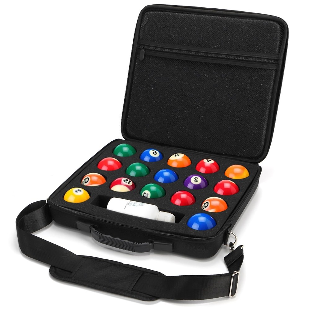 Pool Ball Carrying Case, Billiard Balls Storage Bag with Handle & Adjustable