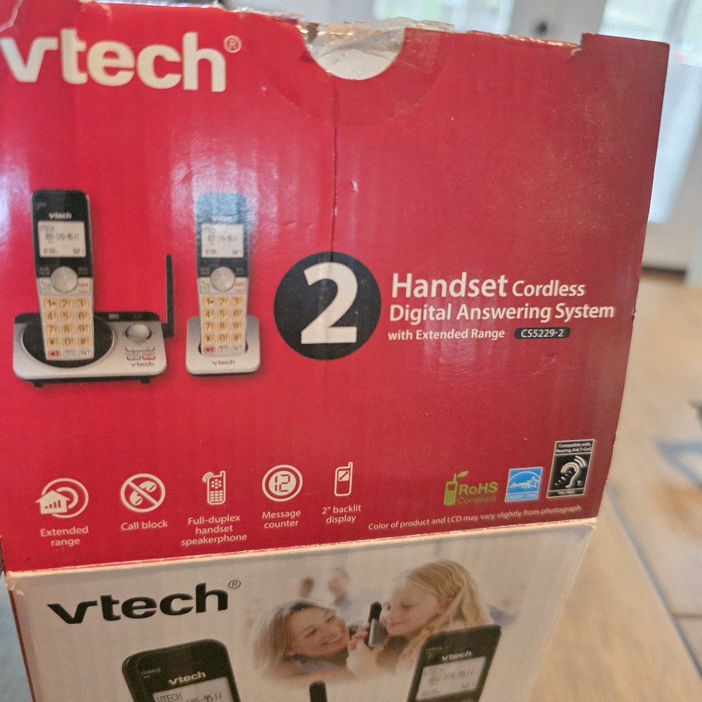Vtech Cordless Answering System w/ extended range (2 Handset) CS5229-2