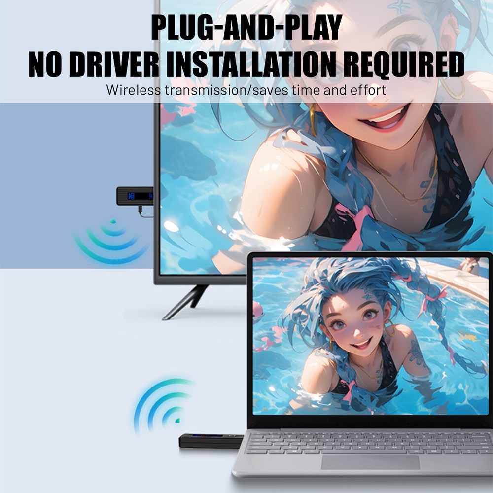 Wireless HDMI Video Transmitter and Receiver PC TV Stick Screen Share Extender