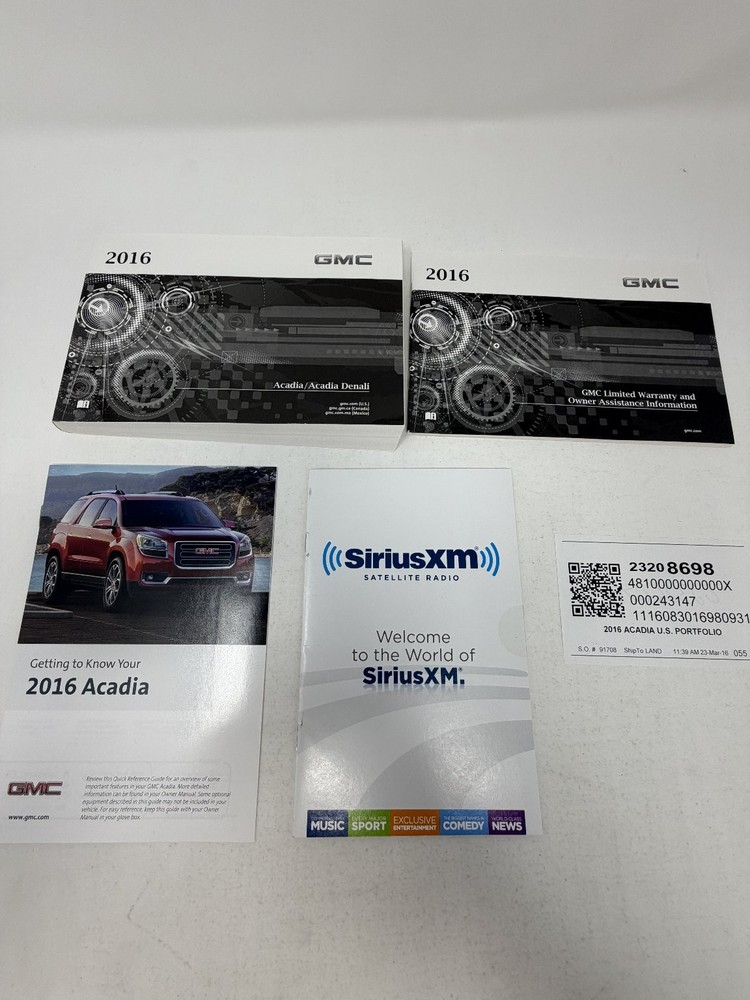 2016 GMC Acadia Owners Manual OEM Set
