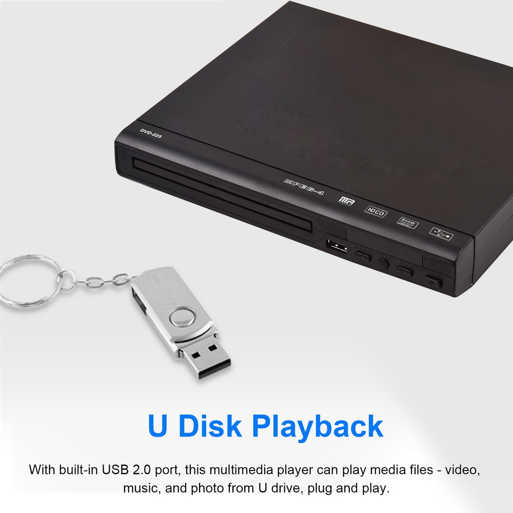 Universal Voltage DVD Player with Remote Control AV Cable Full Accessory Set