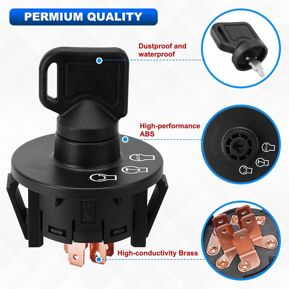 Ignition Starter Switch with 2 Keys Compatible Exmark Lazer Z Quest...
