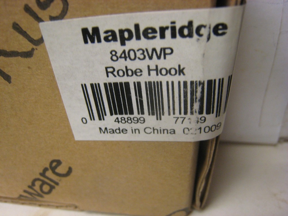 Rusticware (8403WP) MAPLERIDGE ROBE HOOK WEATHERED PEWTER - New in Box