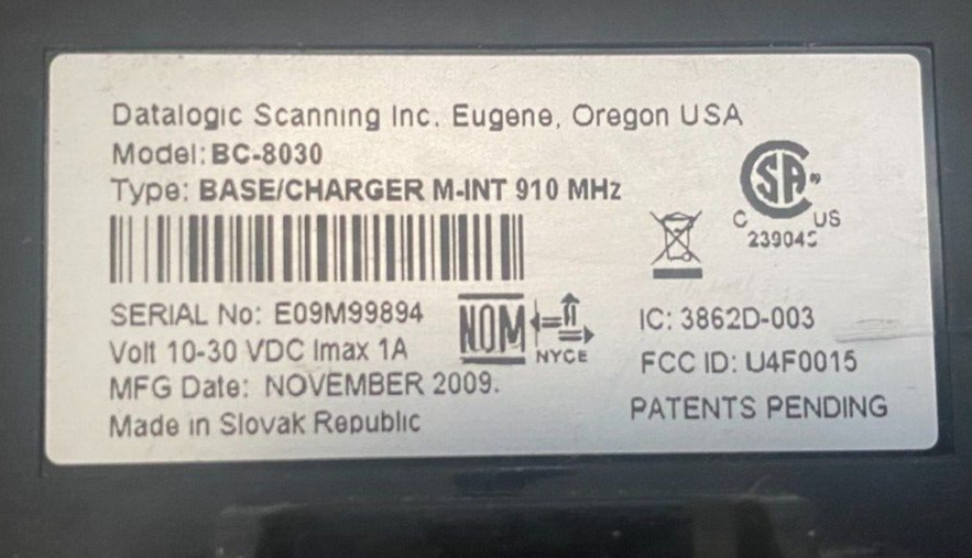 Datalogic BC-8030 PowerScan M8300 Set