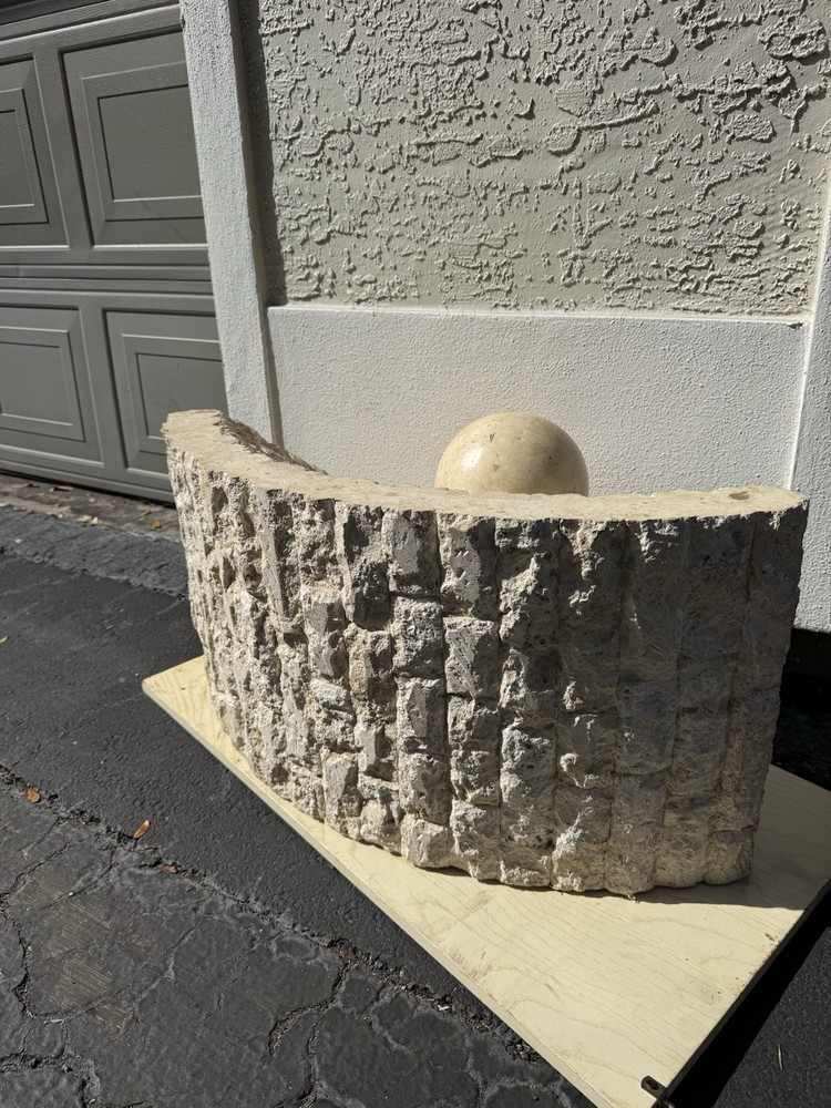 postmodern triangular antique stone coffee table with glass top