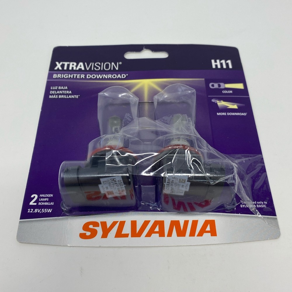 SYLVANIA H11 XtraVision Halogen Headlight Bulbs 2-Pack - Clear, H11