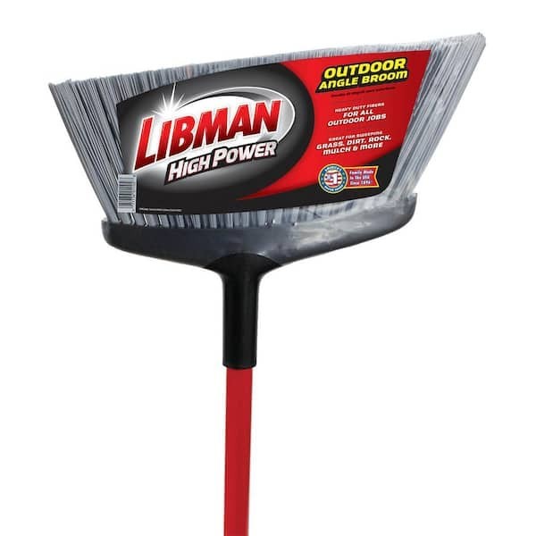 15 In. High Power Rough Surface Angle Broom with Steel Handle NEW