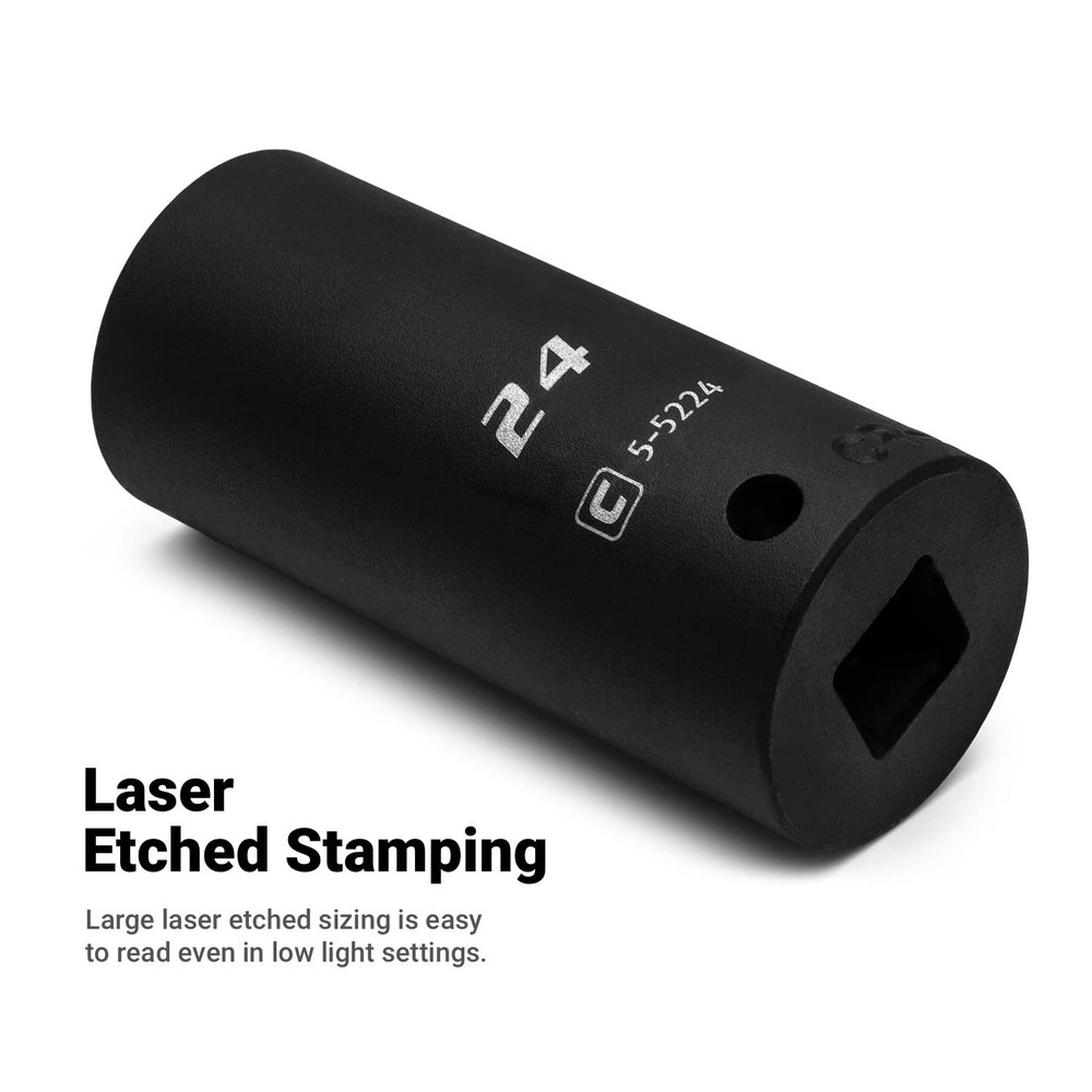 Deep Impact Socket, 1/2-Inch Drive, 6-Point, Metric (12 mm)