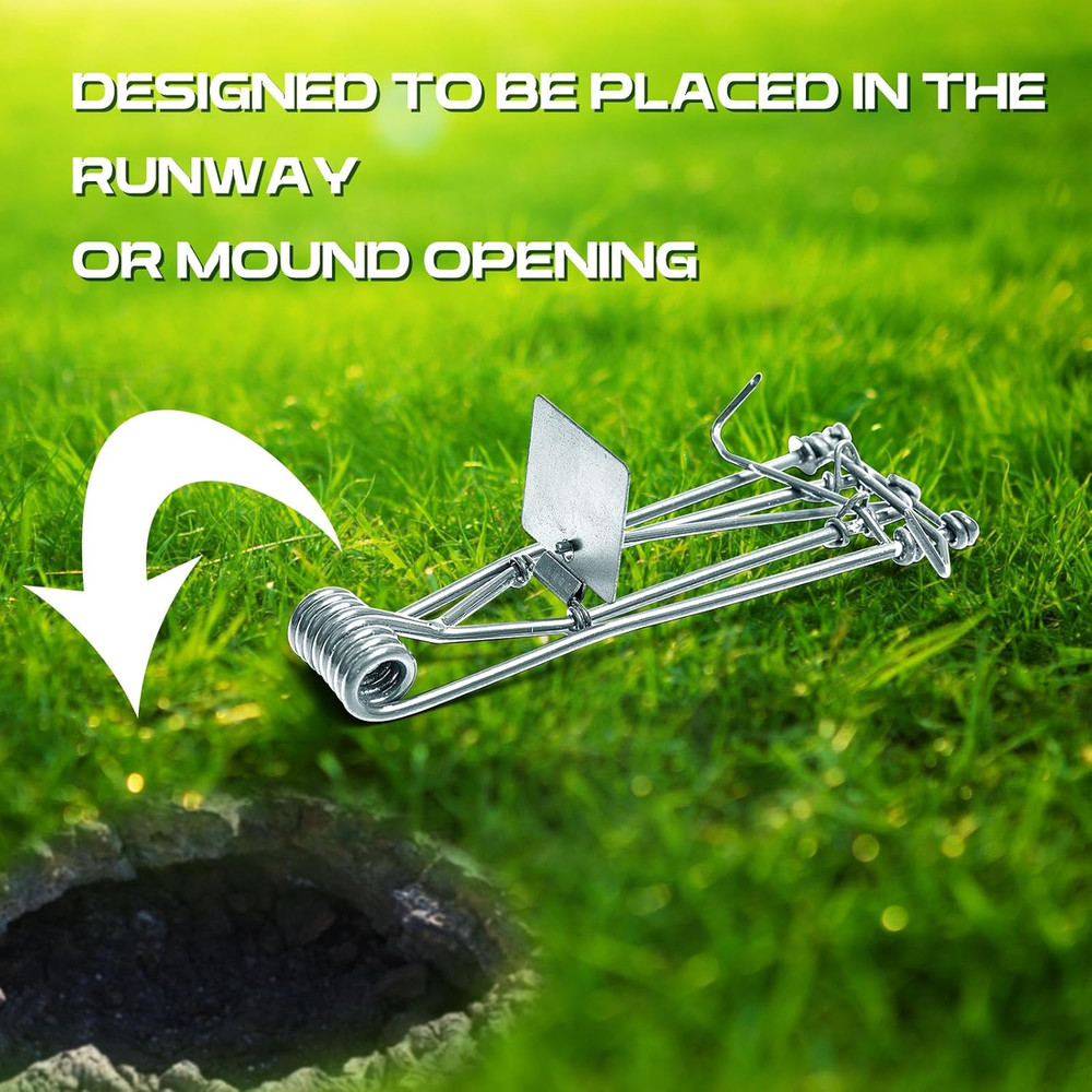 2 Pcs Outdoor Gopher Trap Mole & Vole Killer Easy Set Weather Resistant Silver